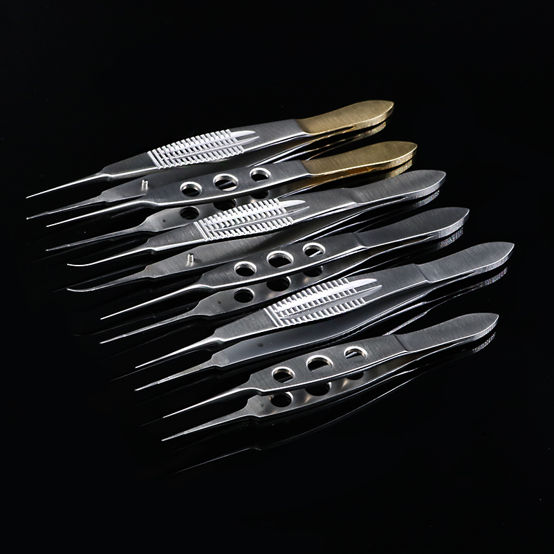 Eye forceps Ophthalmic toothed forceps stainless steel straight and curved